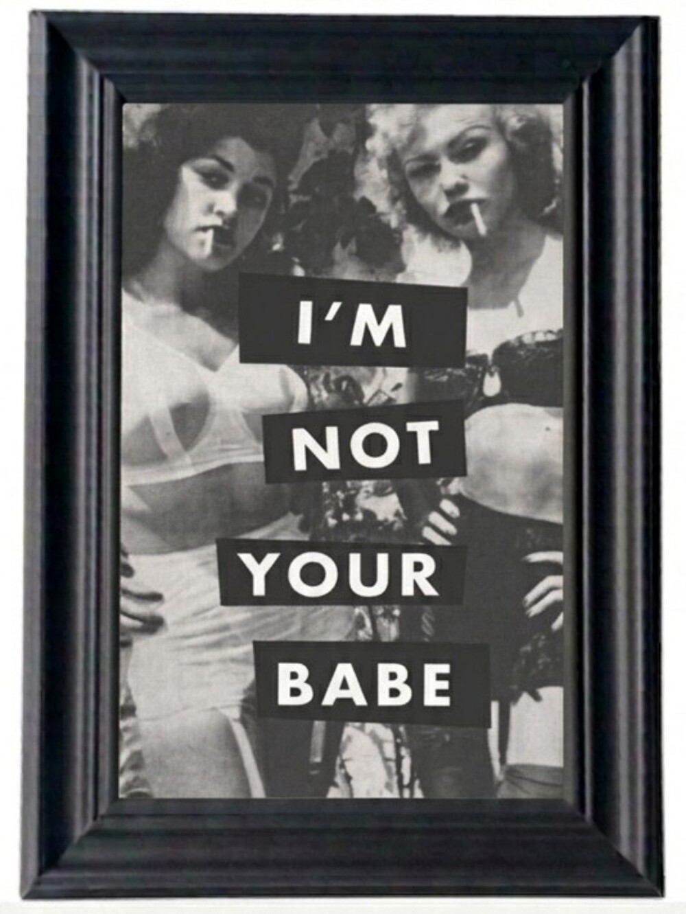Not Your BABE  FEM FRAMED ART Retro Beauty Woman Goth Punk Gothic Home TRENDY